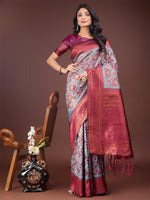Thumbnail for Astita Majestic Red & Teal Silk Saree with Rich Woven Pallu - A Regal Touch for Special Moments - Distacart