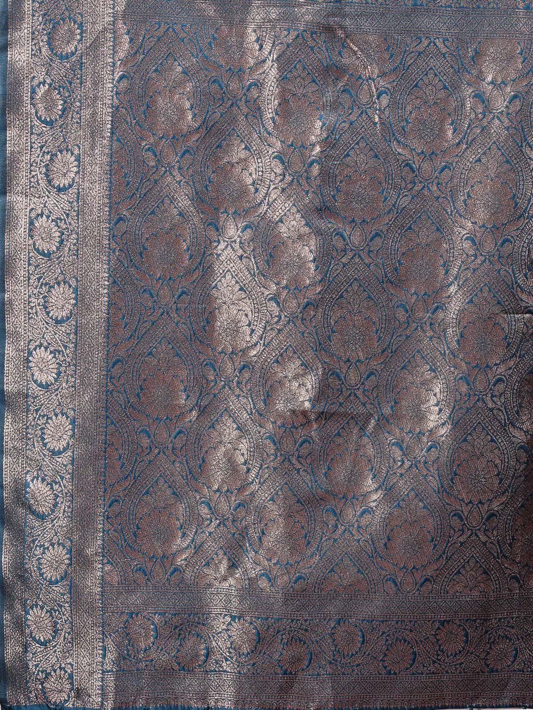 Astita Royal Blue Banarasi Silk Saree with Zari Weaving - A Timeless Tale of Elegance - Distacart