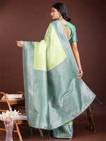 Thumbnail for Astita Graceful Light Green & Green Banarasi Silk Saree with Rich Zari Woven Border - Traditional Elegance for Celebrations - Distacart