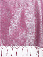 Thumbnail for Astita Pink Lichi Silk Woven Zari Work Traditional Tassel Saree - Distacart