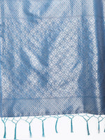 Thumbnail for Astita Peach Lichi Silk Woven Zari Work Traditional Tassel Saree - Distacart