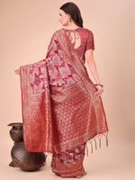 Thumbnail for Astita Elegant Red Cotton Silk Saree with Floral Design & Rich Pallu - Festive & Wedding Wear - Distacart