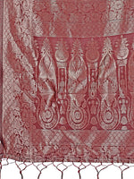 Thumbnail for Astita Elegant Maroon Floral Lichi Silk Saree with Zari Weaving and Rich Pallu - Wedding & Festive Wear Saree - Distacart