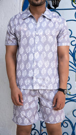 Thumbnail for Noroke Sustainable fabric | Linen Cotton Linen Leaf Printed Co-ord Set Men - Distacart