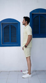 Thumbnail for Noroke Sustainable fabric | 100% Linen Linen Embroidered Co-ord Set Men - Green - Distacart