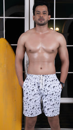 Thumbnail for Noroke Sustainable fabric | Poly elastane Coconut Patterned Men Board Shorts - Distacart