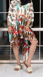 Thumbnail for Noroke Silk Ikat Silk Beachwear Cover Up - Ikat Print - Distacart