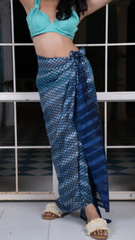 Thumbnail for Noroke Silk Metallic Sheen Silk Sarong - Blue - Distacart