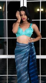 Thumbnail for Noroke Silk Metallic Sheen Silk Sarong - Blue - Distacart