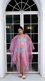 Thumbnail for Noroke Silk Pink Pop Silk Beachwear Cover Up - Distacart