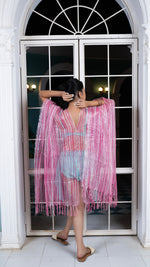 Thumbnail for Noroke Silk Pink Pop Silk Beachwear Cover Up - Distacart