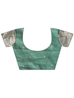 Thumbnail for Astita Green Linen Cotton Woven Zari Work Traditional Tassel Saree - Distacart