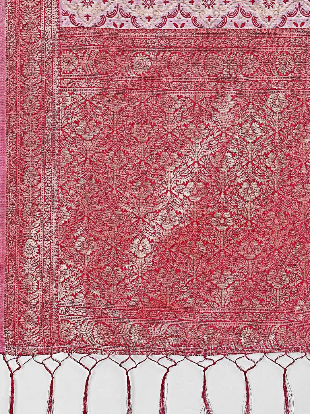 Astita Pink Linen Saree with Rich Woven Zari Work - Elegant Ethnic Saree for Festive & Office Wear - Distacart
