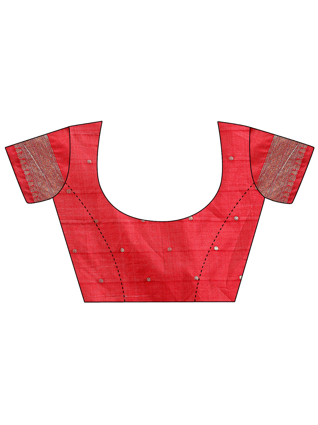 Astita Elegant Red & Cream Linen Saree with Geometric Design and Zari Border - Festive & Party Wear - Distacart