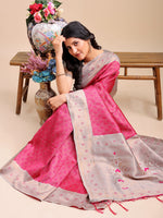 Thumbnail for Astita Graceful Pink & Beige Lichi Silk Saree with Elegant Woven Pallu - Timeless Beauty for Every Occasion - Distacart