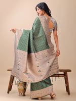 Thumbnail for Astita Graceful Green & Beige Lichi Silk Saree with Elegant Woven Pallu - Timeless Beauty for Every Occasion - Distacart