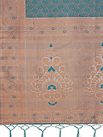 Thumbnail for Astita Graceful Teal & Beige Lichi Silk Saree with Elegant Woven Pallu - Timeless Beauty for Every Occasion - Distacart