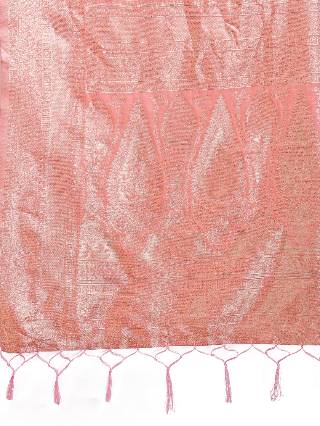 Astita Peach Linen Cotton Saree - Elegant Simplicity for Everyday Grace - Distacart