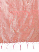 Thumbnail for Astita Peach Linen Cotton Saree - Elegant Simplicity for Everyday Grace - Distacart