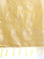 Thumbnail for Astita Yellow Linen Cotton Saree - Elegant Simplicity for Everyday Grace - Distacart