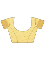 Thumbnail for Astita Elegant Yellow Linen Cotton Saree with Floral Weave & Soft Gold Pallu - Graceful Choice for Casual,Office & Festive Looks - Distacart