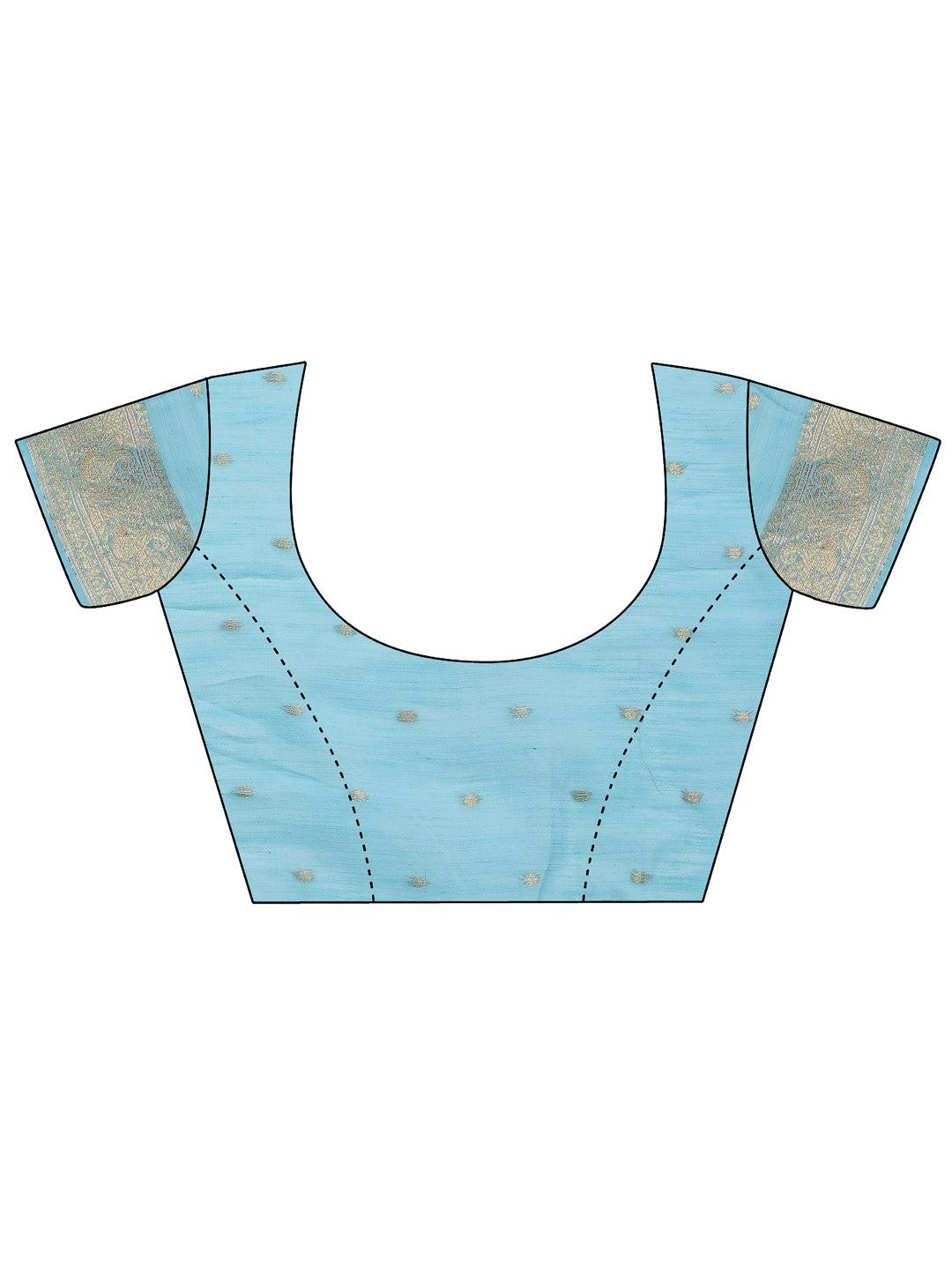 Astita Elegant Light Blue Linen Cotton Saree with Floral Weave & Soft Gold Pallu - Graceful Choice for Casual,Office & Festive Looks - Distacart