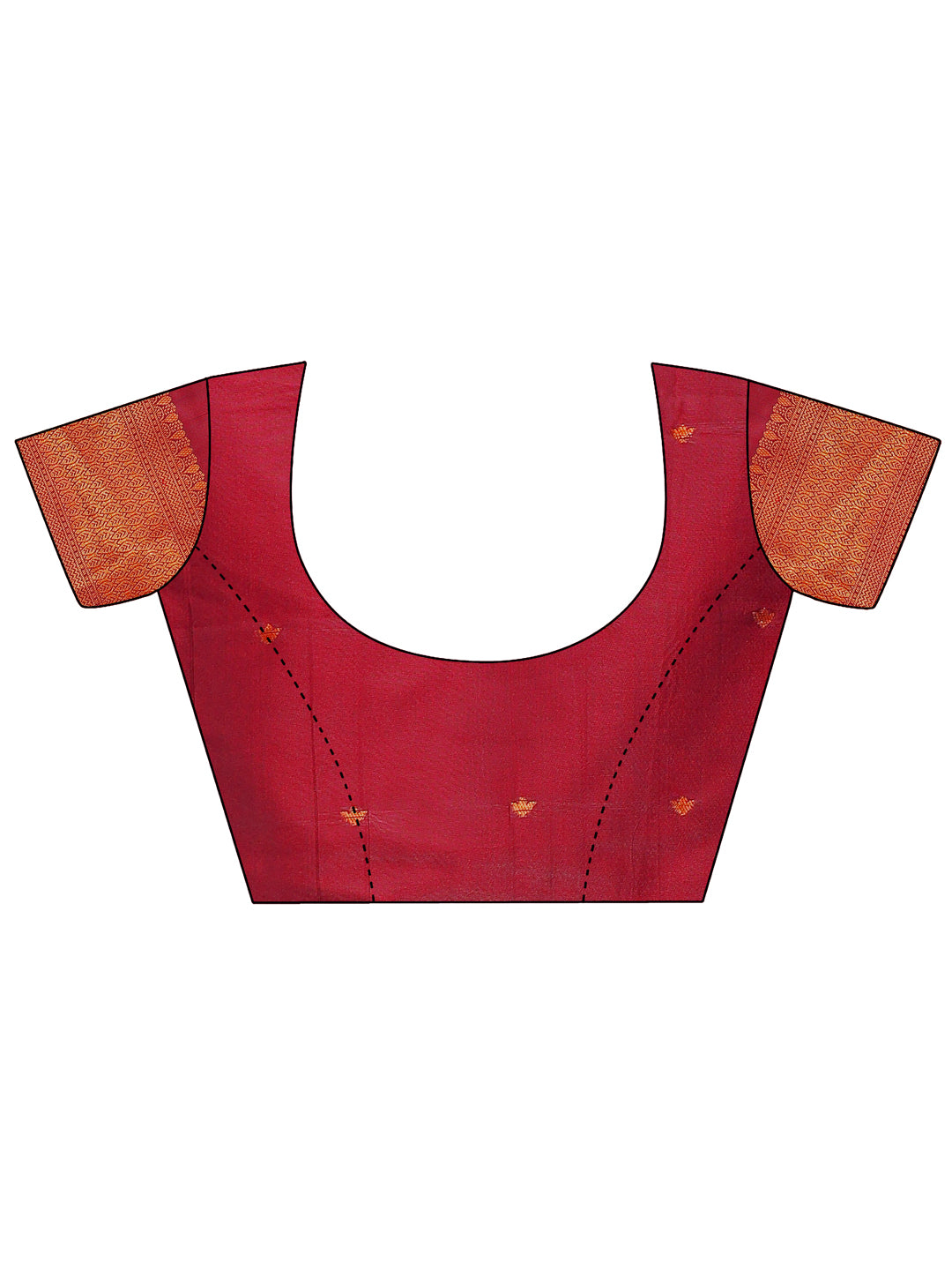 Astita Maroon Linen Cotton Saree with Golden Zari Leaf Woven Design & Rich Pallu - Festive Wear | Office Look | Soft Drape - Distacart