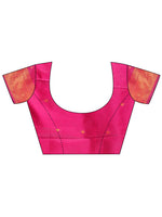 Thumbnail for Astita Magenta Linen Cotton Saree with Golden Zari Leaf Woven Design & Rich Pallu - Festive Wear | Office Look | Soft Drape - Distacart