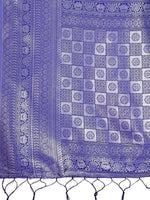 Thumbnail for Astita Vibrant Sky Blue & Blue Lichi Silk Saree with Rich Woven Border and Contrast Blouse - Festive & Wedding Wear - Distacart