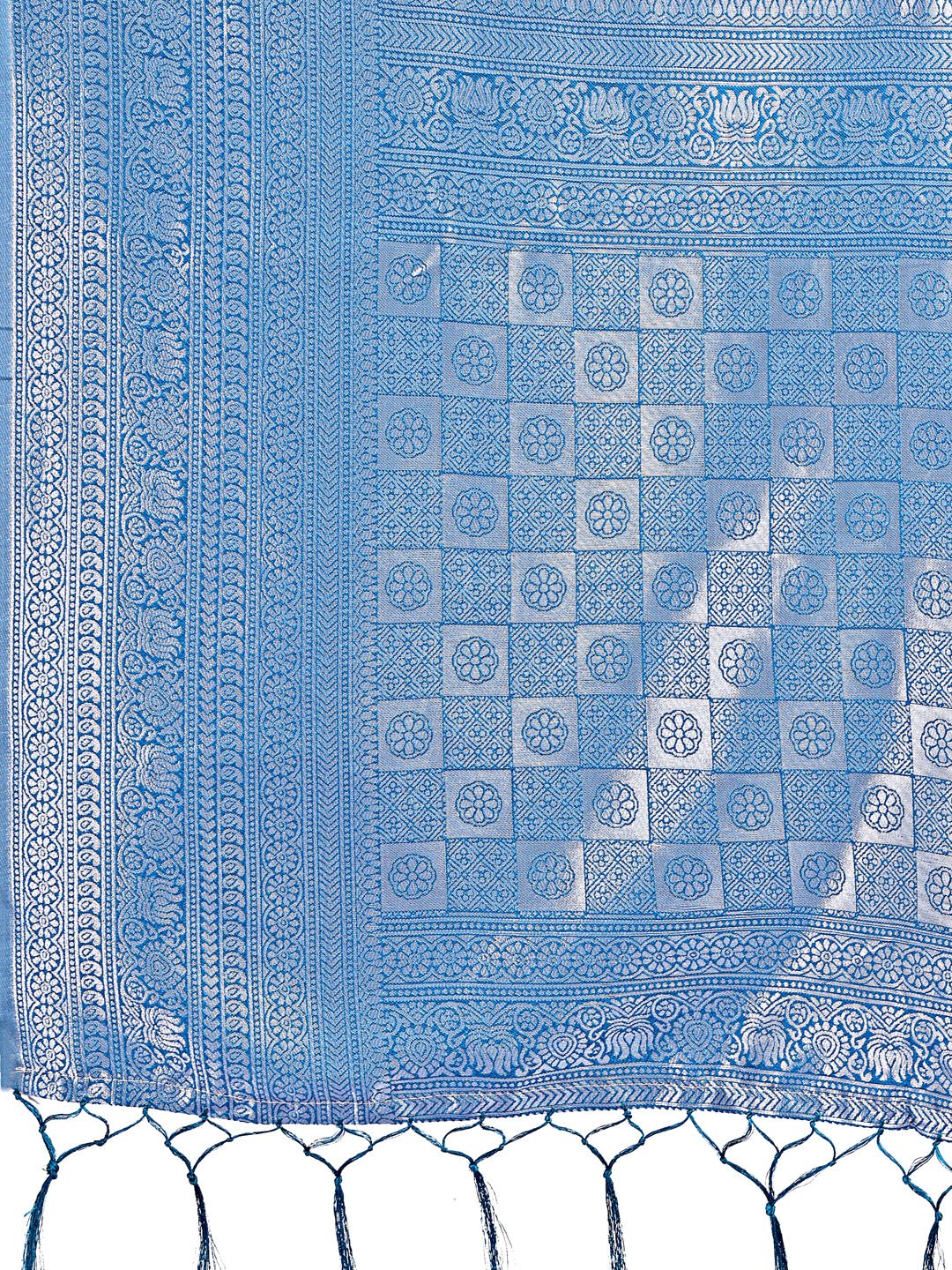 Astita Vibrant Peach & Teal Lichi Silk Saree with Rich Woven Border and Contrast Blouse - Festive & Wedding Wear - Distacart