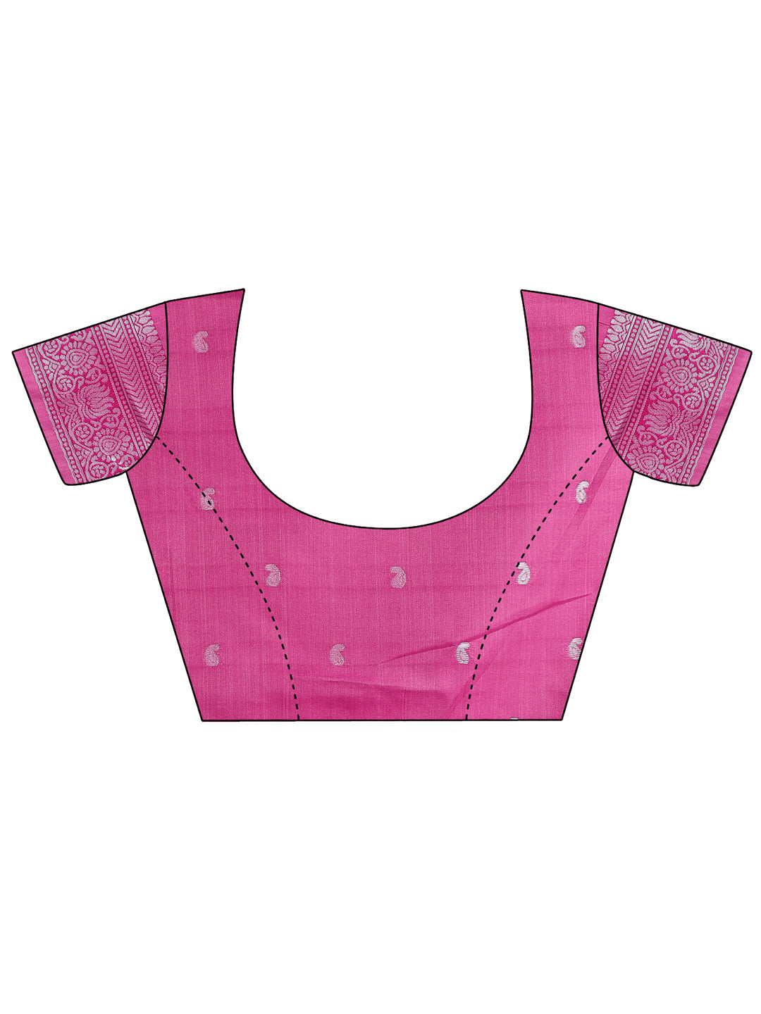 Astita Vibrant Pink & Magenta Lichi Silk Saree with Rich Woven Border and Contrast Blouse - Festive & Wedding Wear - Distacart