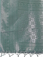 Thumbnail for Astita Vibrant Cream & Green Lichi Silk Saree with Rich Woven Border and Contrast Blouse - Festive & Wedding Wear - Distacart