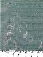 Thumbnail for Astita Vibrant Light Green & Dark Green Lichi Silk Saree with Rich Woven Border and Contrast Blouse - Festive & Wedding Wear - Distacart