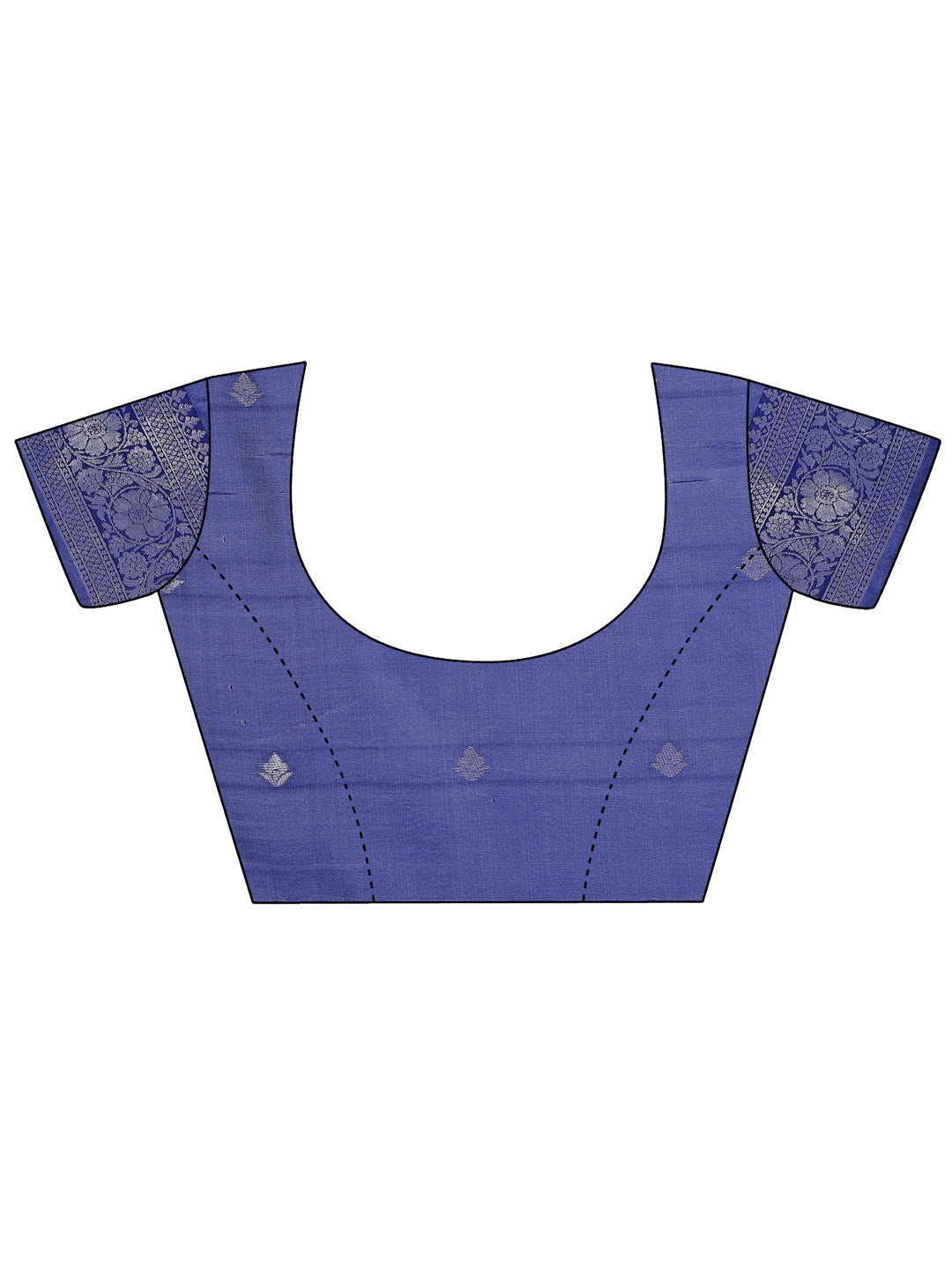 Astita Blue & Navy Blue Lichi Silk Saree with Rich Woven Border and Zigzag Pattern - Wedding & Festive Wear - Distacart