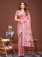 Thumbnail for Astita Graceful Peach Printed Saree - A Symphony of Culture and Feminine Charm - Distacart