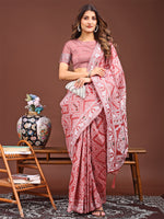 Thumbnail for Astita Graceful Peach Printed Saree - A Symphony of Culture and Feminine Charm - Distacart