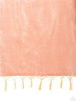 Thumbnail for Astita Orange Cotton Woven Zari Work Traditional Tassel Saree - Distacart