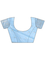 Thumbnail for Astita Sky Blue Cotton Woven Zari Work Traditional Tassel Saree - Distacart