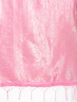 Thumbnail for Astita Pink Cotton Woven Zari Work Traditional Tassel Saree - Distacart