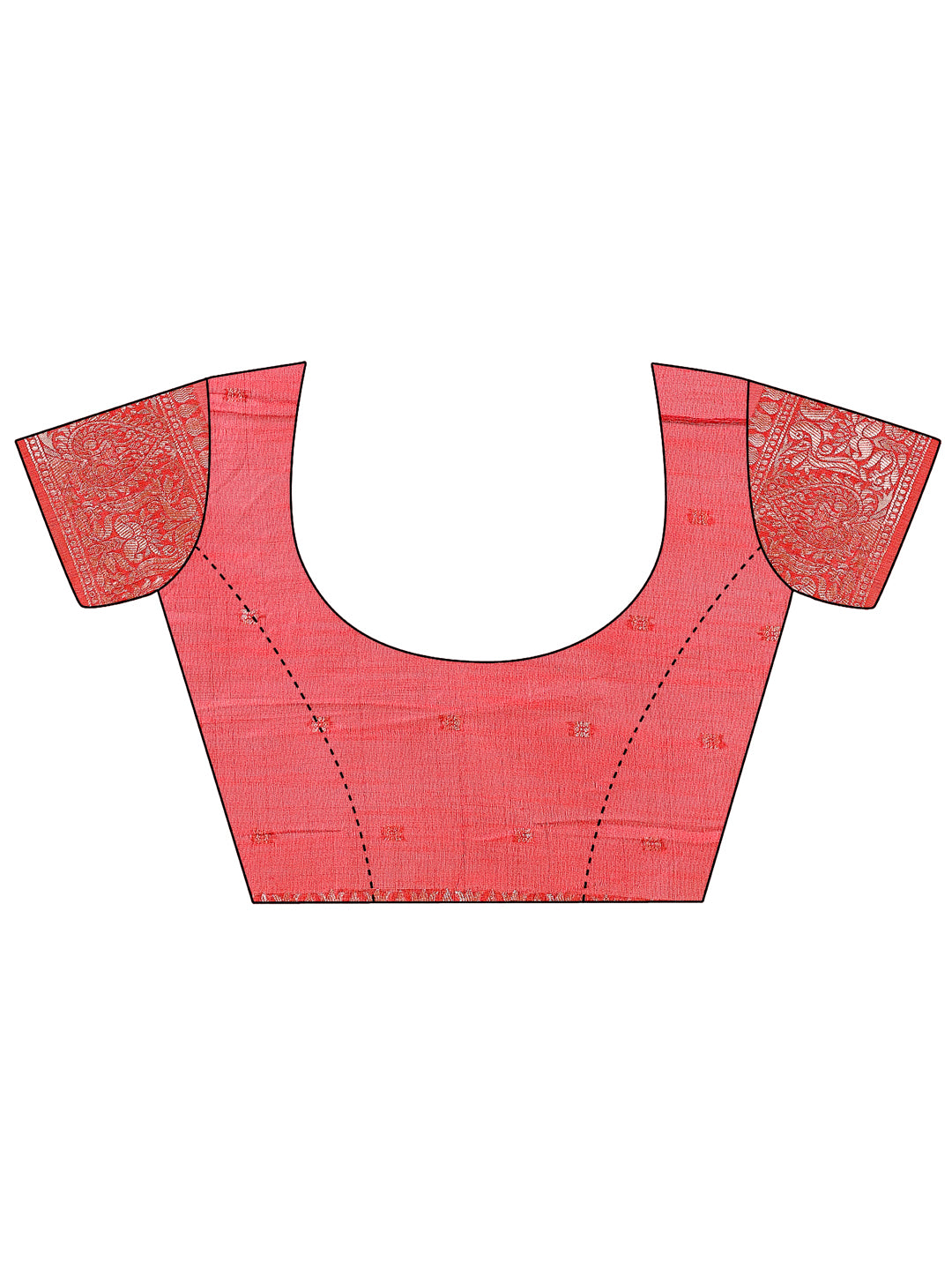 Astita Elegant Red Linen Cotton Saree with Silver Zari Border & Geometric Weave - Daily,Office & Festive Wear - Distacart