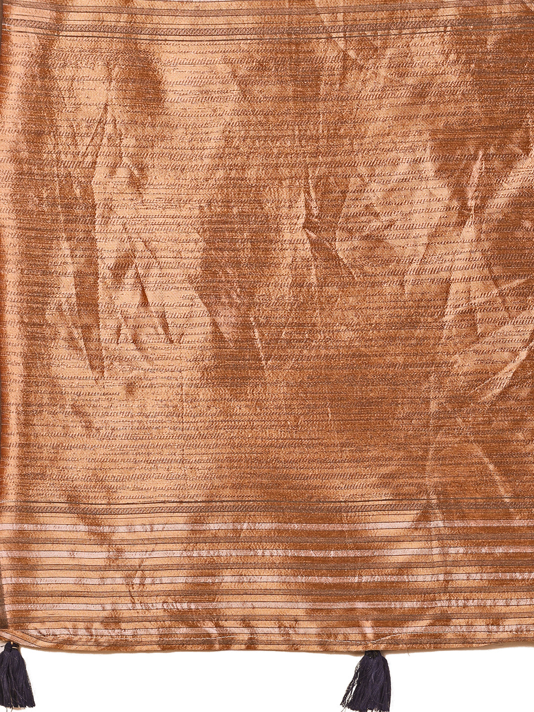 Astita Premium Charcoal Black Linen Cotton Saree with Copper Zari Pallu & Abstract Print - Office & Festive Wear - Distacart