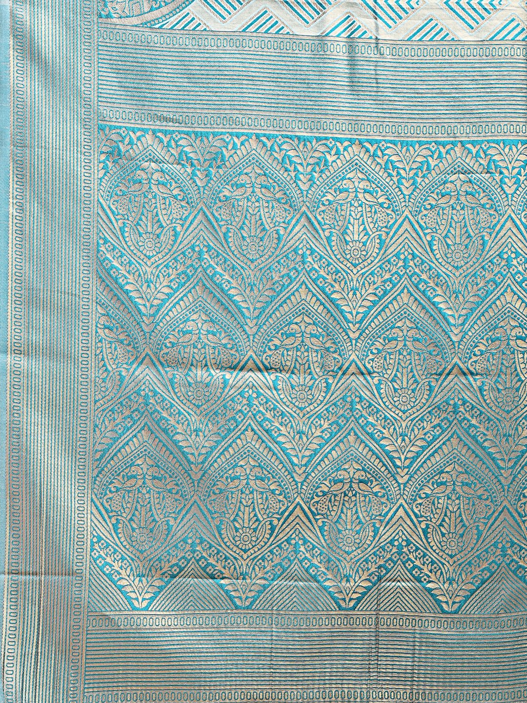 Astita Sea Green Banarasi silk Woven Zari Work Traditional Tassel Saree - Distacart