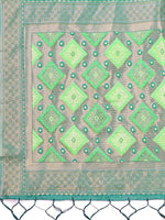 Thumbnail for Astita Radiant Light Green Linen Cotton Patola Saree - Where Tradition Dances with Elegance - Distacart