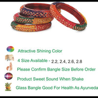 Thumbnail for Afast Bridal Wedding & Party Fashionable Colorful Glass Bangle/Kada Set, Pack Of 4 - Distacart