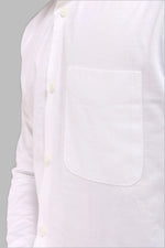 Thumbnail for Jonesburg White Satin Slub Slim Fit Shirt