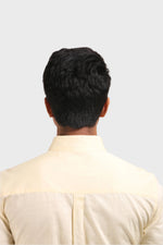 Thumbnail for Jonesburg Light Yellow Satin Slub Slim Fit Shirt