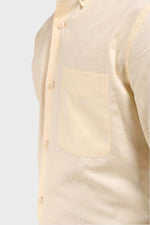 Thumbnail for Jonesburg Light Yellow Satin Slub Slim Fit Shirt