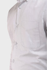 Thumbnail for Jonesburg Light Grey Satin Slub Slim Fit Shirt