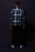 Thumbnail for Jonesburg Navy Blue Flannel Checks Regular Fit Shirt