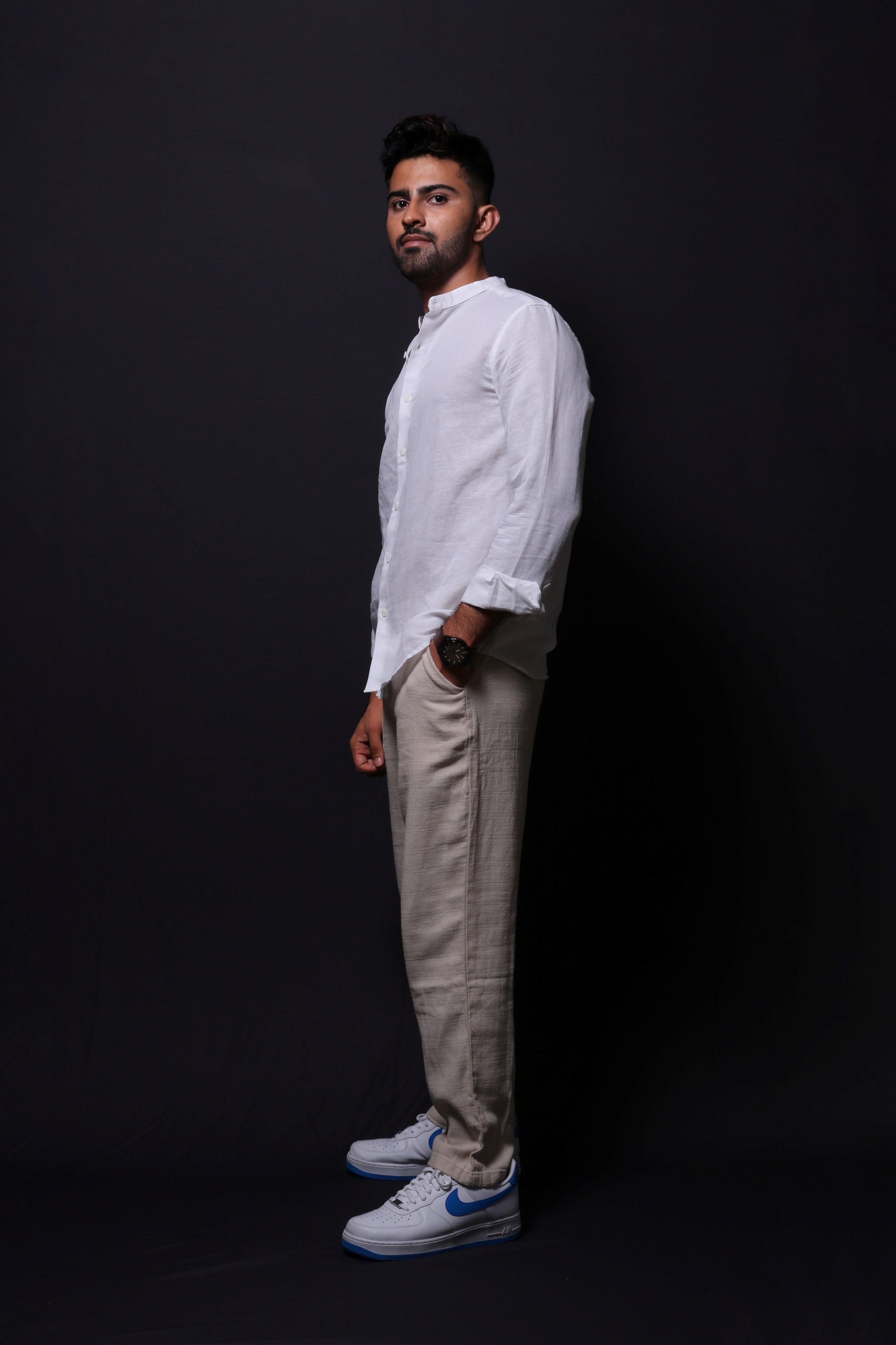 Jonesburg White Linen Regular Fit Shirt